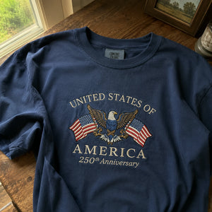 America's Semiquincentennial T-Shirt - Embroidered Patriotic Vintage Style American 4th of July