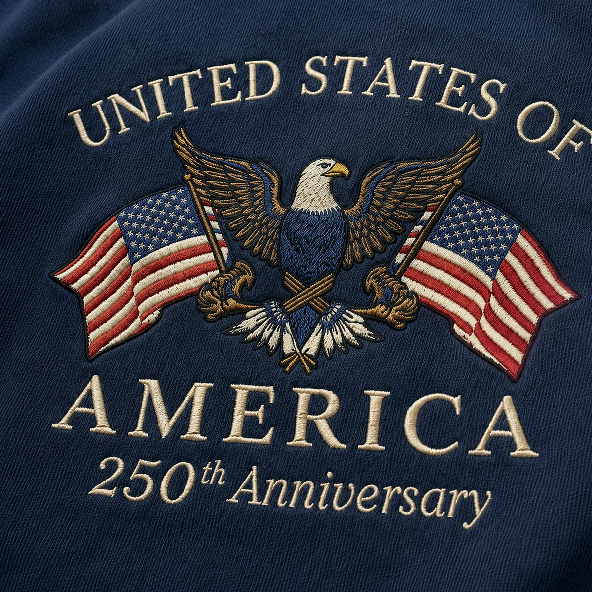 America's Semiquincentennial T-Shirt - Embroidered Patriotic Vintage Style American 4th of July