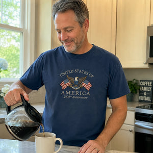 America's Semiquincentennial T-Shirt - Embroidered Patriotic Vintage Style American 4th of July