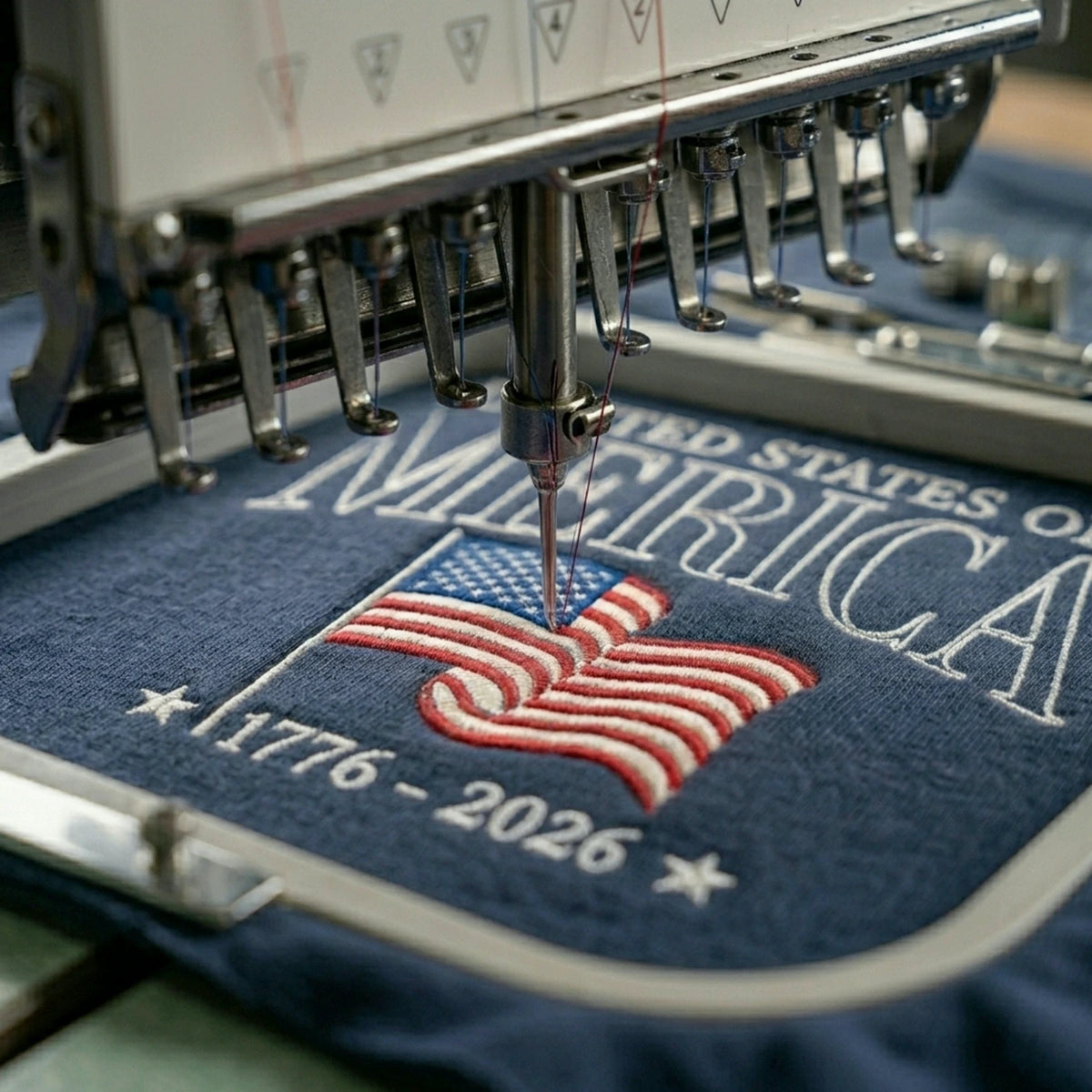 USA 250th Anniversary T-Shirt - Embroidered Patriotic Vintage Style
