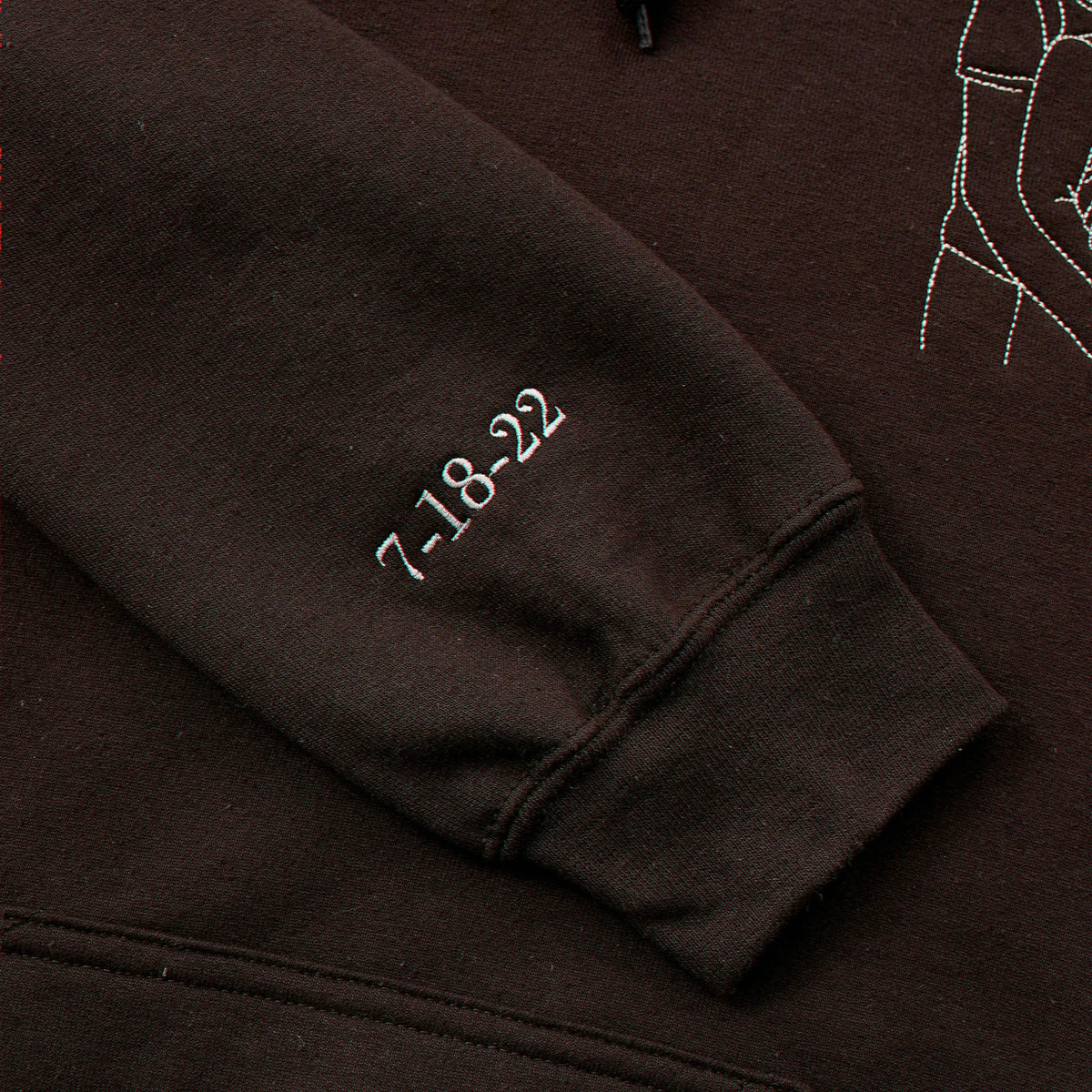 Custom Couple Photo Embroidered Hoodie with Anniversary Date on Sleeve, Anniversary Gift for Him or Her