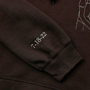 Custom Couple Photo Embroidered Hoodie with Anniversary Date on Sleeve, Anniversary Gift for Him or Her