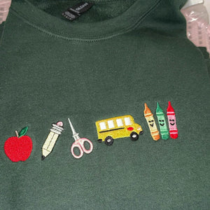 Personalized Apple Teacher with Name Sweatshirt or Hoodie, Embroidered Gift for New Teacher, Daycare, Coworker Appreciation Week