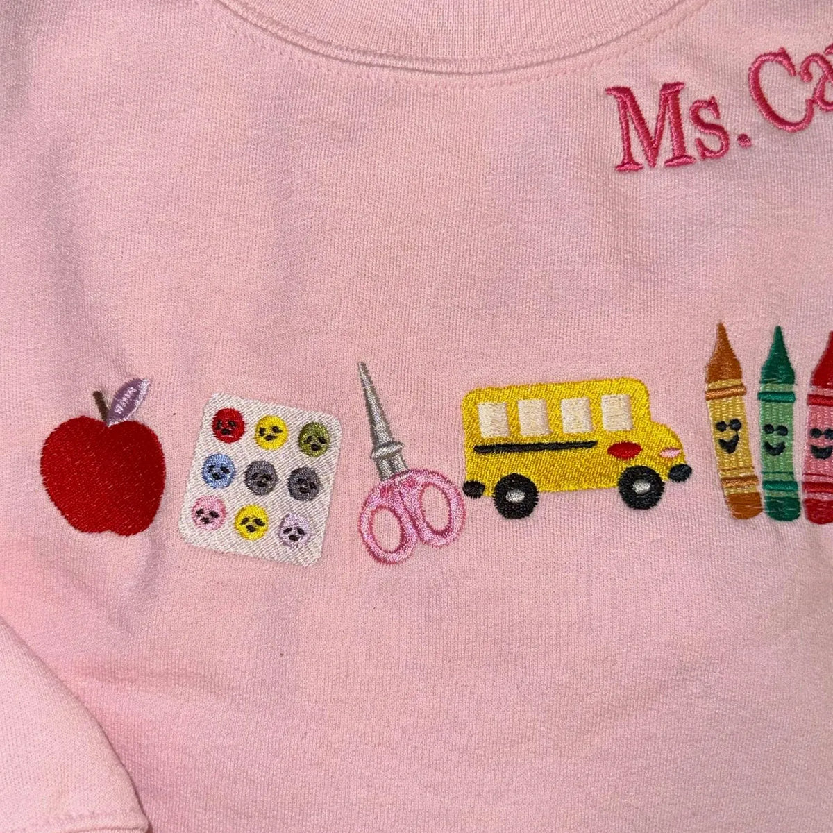 Personalized Apple Teacher with Name Sweatshirt or Hoodie, Embroidered Gift for New Teacher, Daycare, Coworker Appreciation Week
