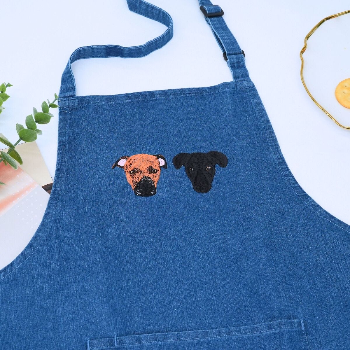 Custom Dog Portrait Embroidered Apron