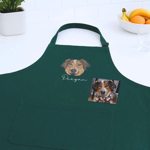 Custom Dog Portrait Embroidered Apron