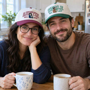 Custom Auntie and Uncle Portrait Snapback Hat, Embroidered from Photo Baseball Cap, Aunt and Uncle Gifts