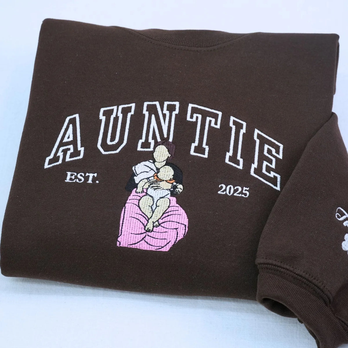 custom embroidered aunt sweatshirt with photo personalized hoodie gift for fun aunt