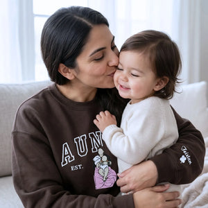 custom embroidered aunt sweatshirt with photo personalized hoodie gift for fun aunt