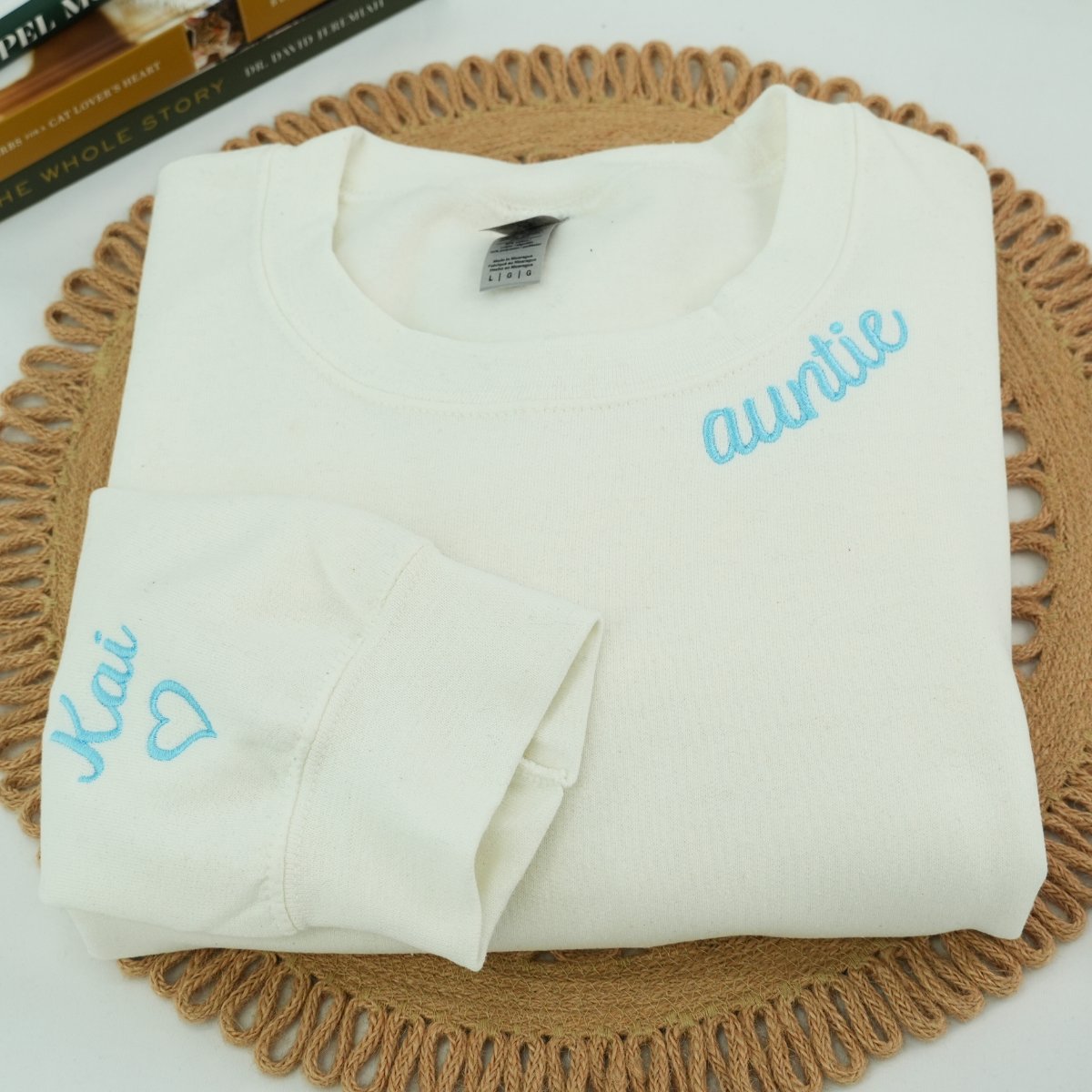 Custom Embroidered Auntie Sweatshirt or Hoodie, Personalized Gift for New Aunt
