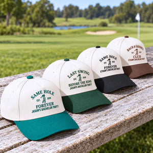 Custom Bachelor Party Snapback Hat, Embroidered Same Hole Forever Cap, Bachelor Golf Trip Gifts