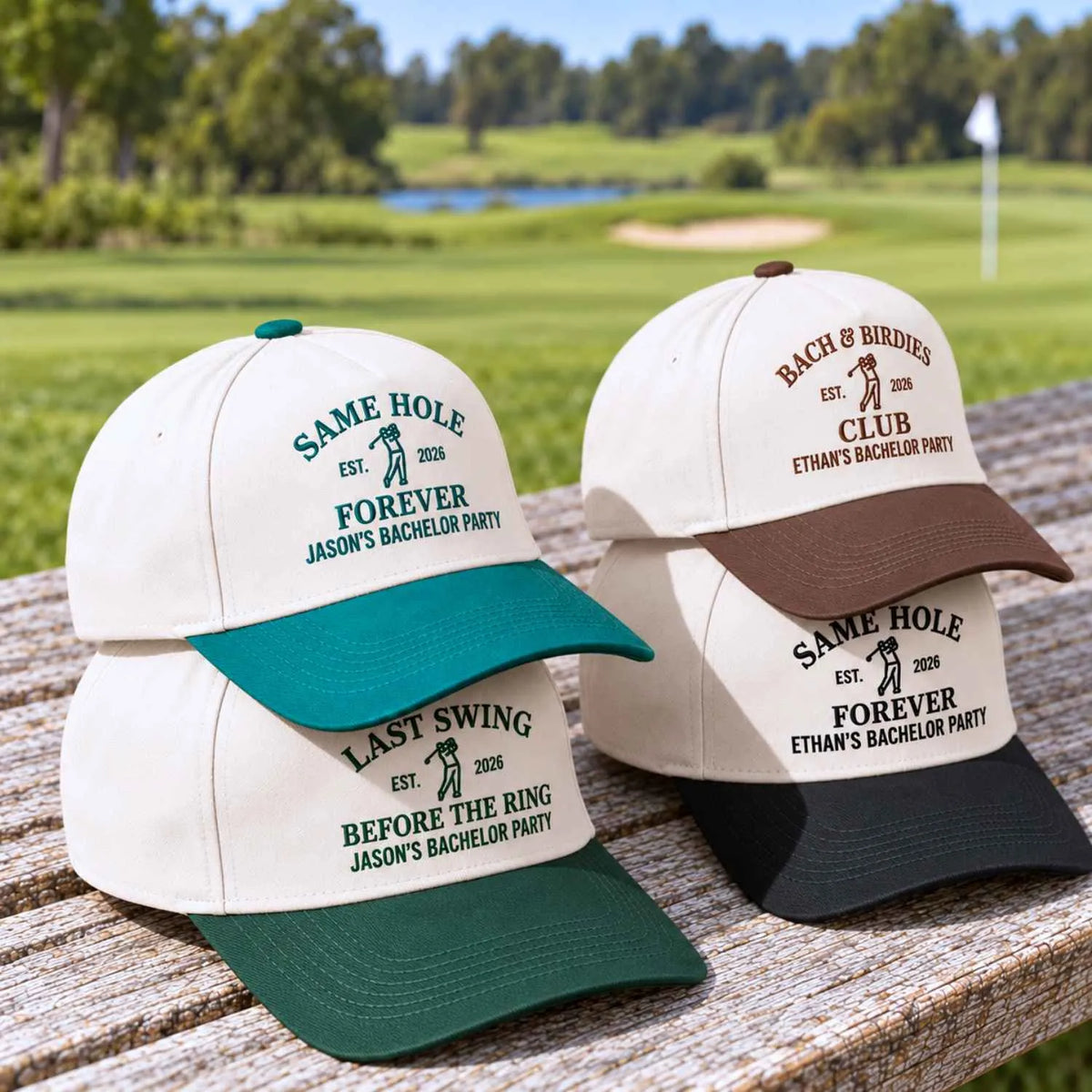 Custom Bachelor Party Snapback Hat, Embroidered Same Hole Forever Cap, Bachelor Golf Trip Gifts