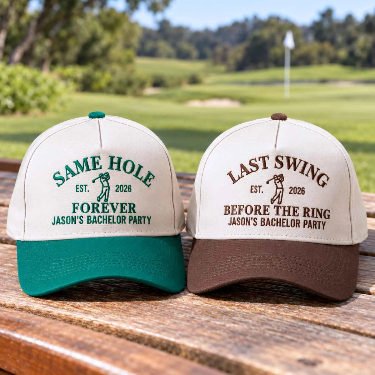 Custom Bachelor Party Snapback Hat, Embroidered Same Hole Forever Cap, Bachelor Golf Trip Gifts