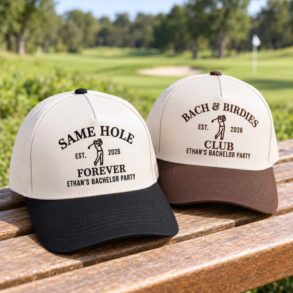 Custom Bachelor Party Snapback Hat, Embroidered Same Hole Forever Cap, Bachelor Golf Trip Gifts