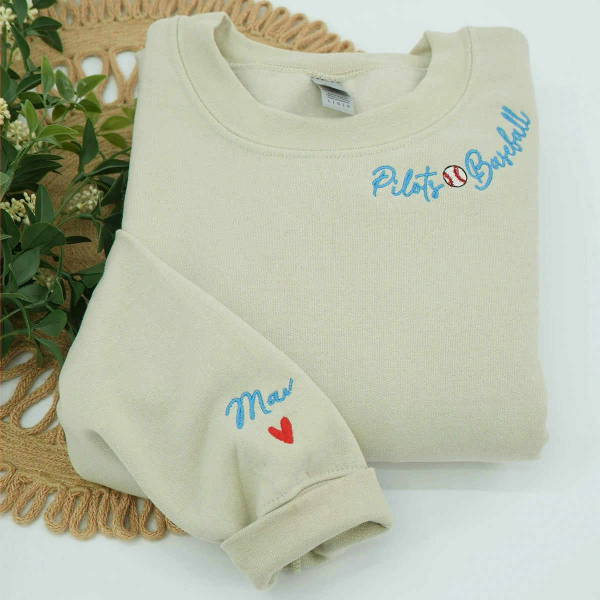 Custom Embroidered Baseball Sweatshirt, Personalized Game Day Team Hoodie