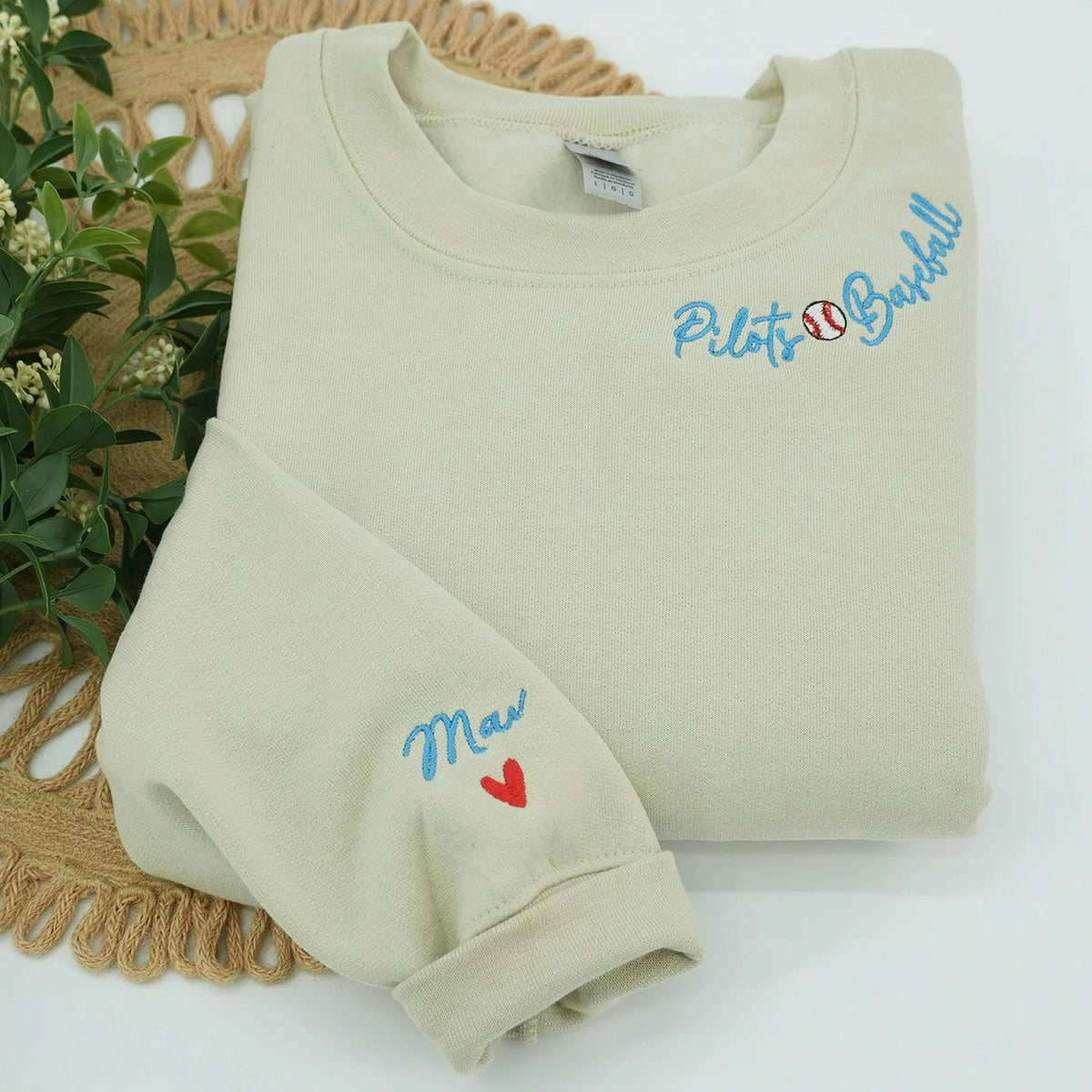 Custom Embroidered Baseball Sweatshirt, Personalized Game Day Team Hoodie