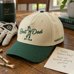 Best Dad By Par Snapback Hat - Embroidered Gift Dad Golf Cap