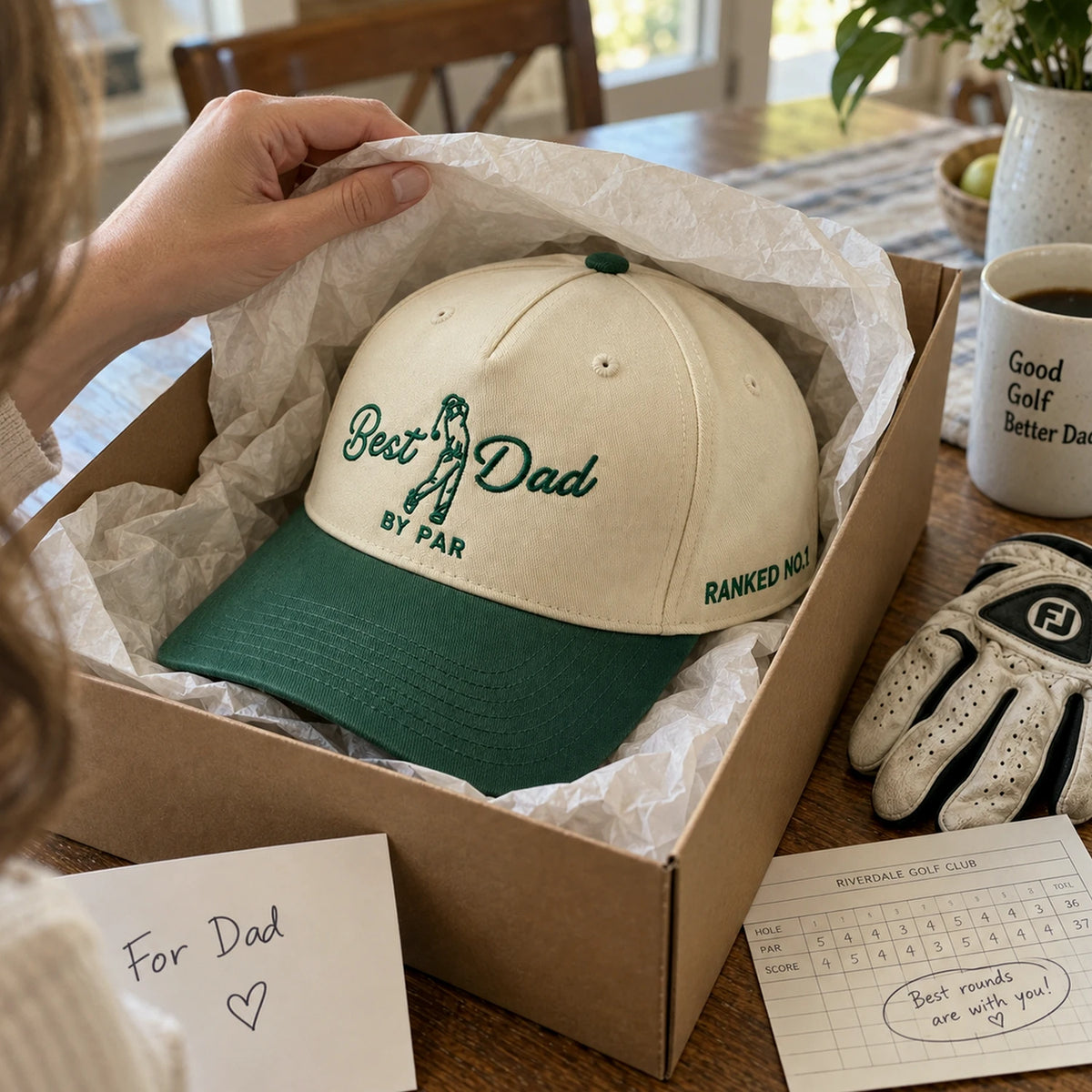 Best Dad By Par Snapback Hat - Embroidered Gift Dad Golf Cap