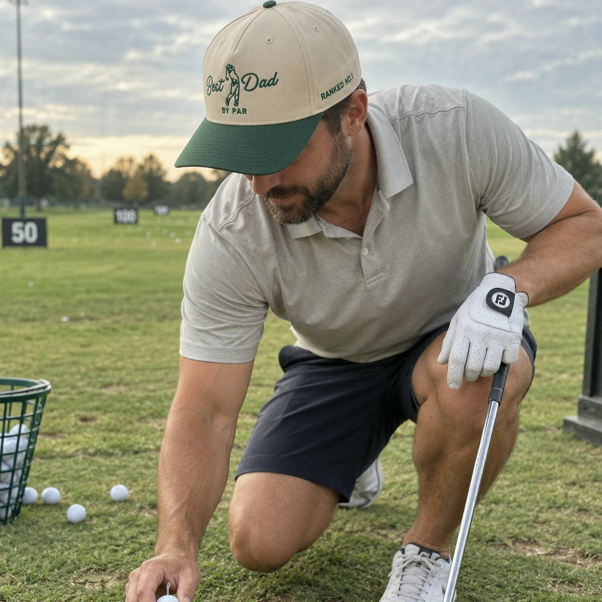 Best Dad By Par Snapback Hat - Embroidered Gift Dad Golf Cap