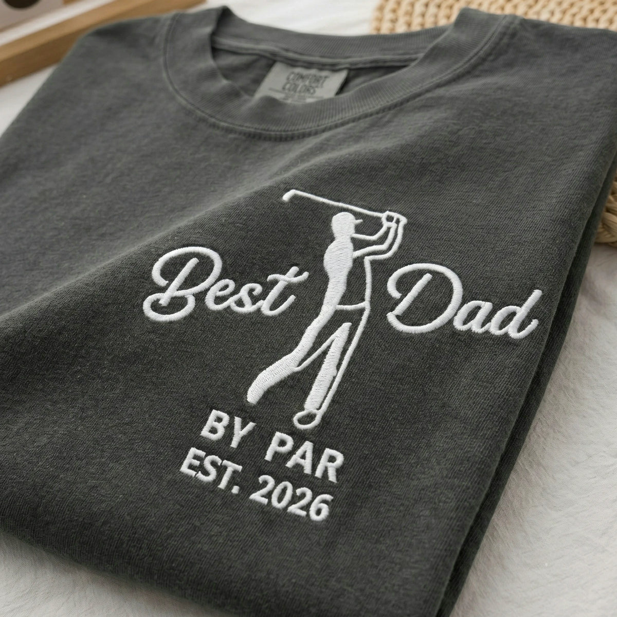 Best Dad By Par T-Shirt or Sweatshirt - Embroidered Father's Day Gift for Golf Loving Dad, Grandpa
