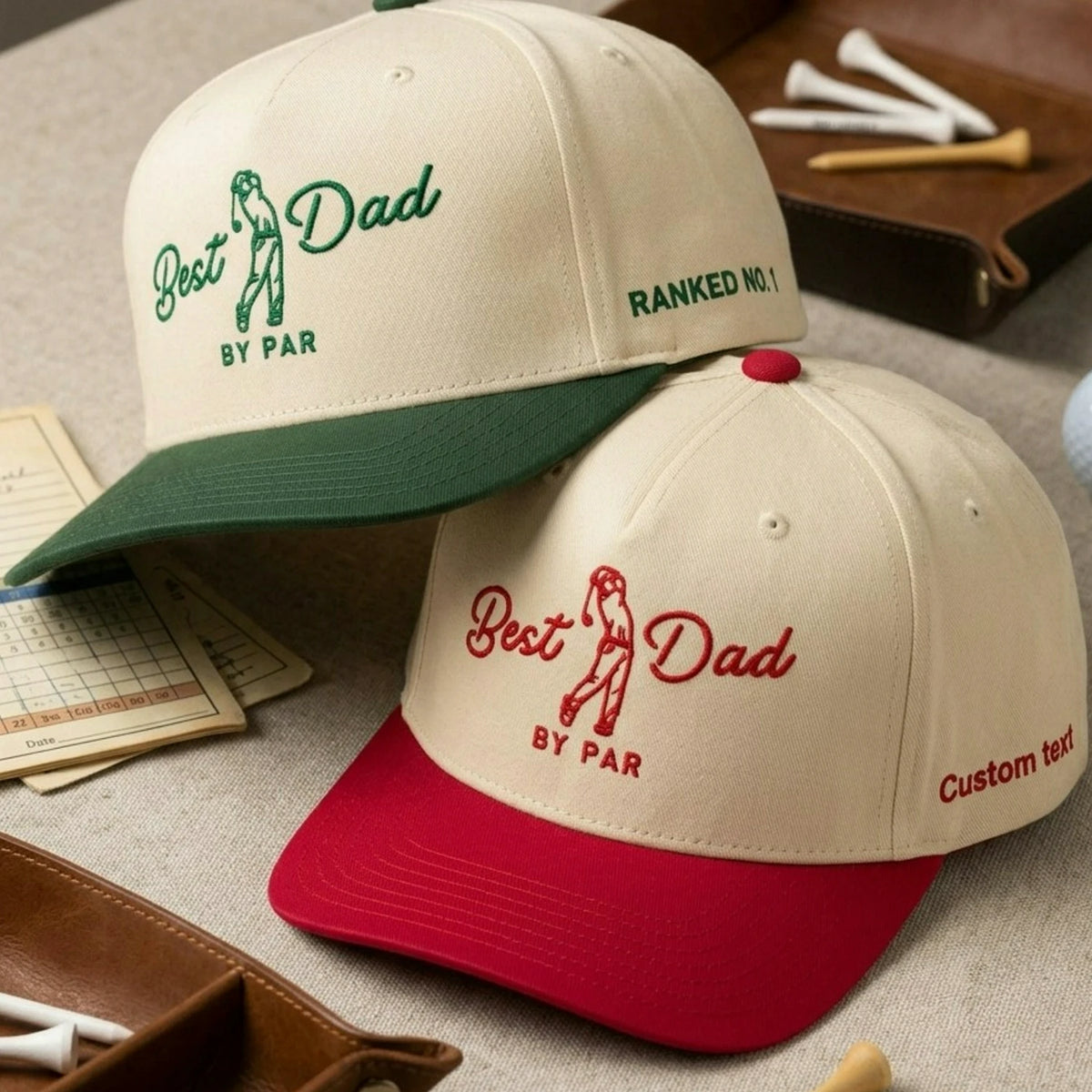 Best Dad By Par Snapback Hat - Embroidered Gift Dad Golf Cap
