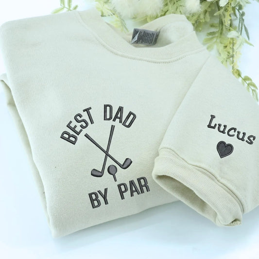 custom embroidered best dad by par golf hoodie personalized father day gift sweatshirt