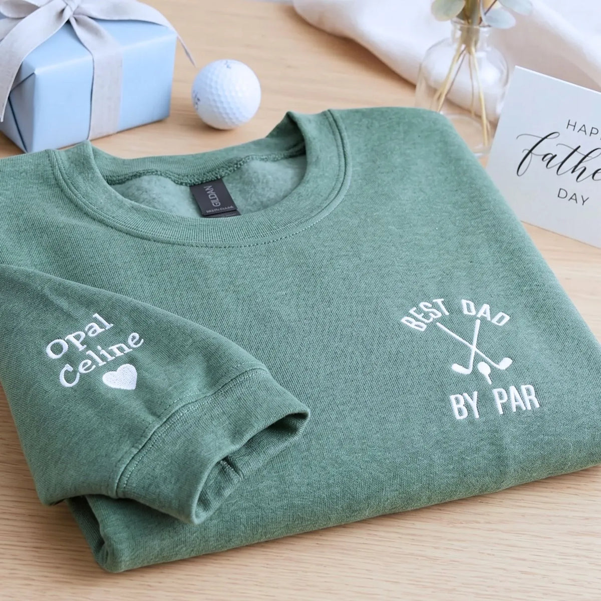 custom embroidered best dad by par golf hoodie personalized father day gift sweatshirt