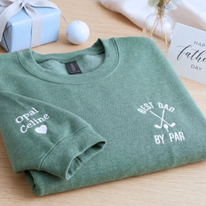 custom embroidered best dad by par golf hoodie personalized father day gift sweatshirt