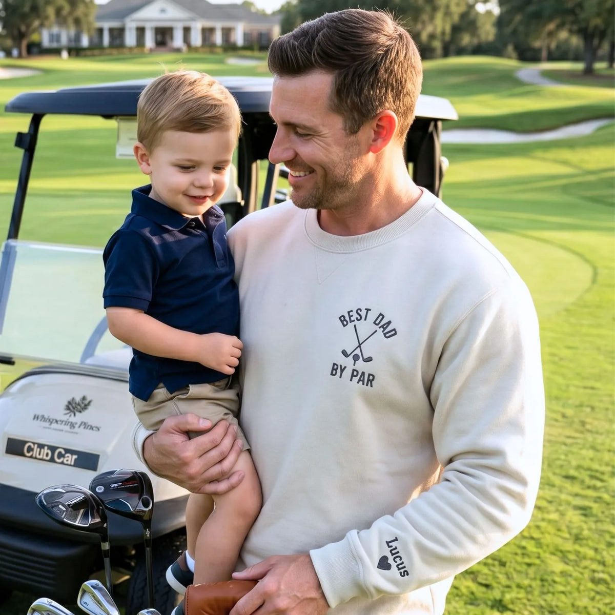 custom embroidered best dad by par golf hoodie personalized father day gift sweatshirt