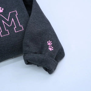 custom embroidered “Best Dog Mom Ever” hoodie with dog portrait for dog mom