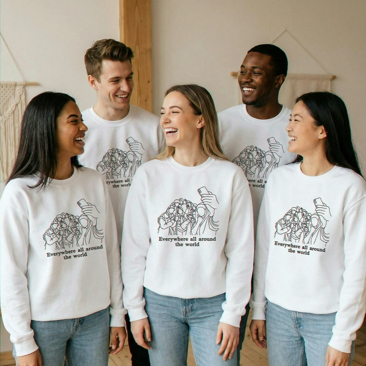 Personalized Embroidered Line Art Drawing Sweatshirt From Photo for Best Friend or Soul Sister, Gift for BFF
