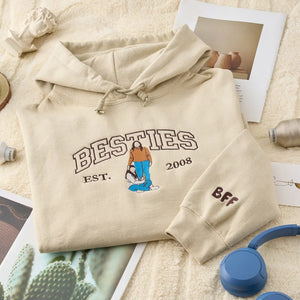 Personalized Best Friend Sweatshirt, Custom Embroidered Portrait Photo Sweatshirt, Hoodie
