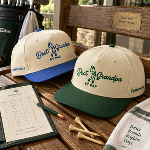 Best Grandpa By Par Snapback Hat - Embroidered Gift with Grandpa Golf Cap