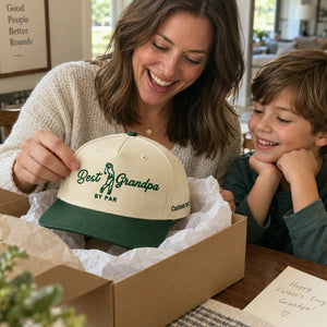 Best Grandpa By Par Snapback Hat - Embroidered Gift with Grandpa Golf Cap