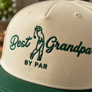 Best Grandpa By Par Snapback Hat - Embroidered Gift with Grandpa Golf Cap