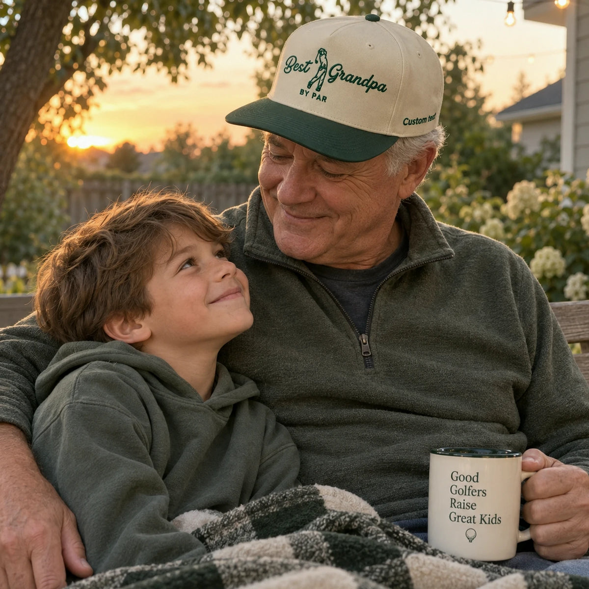 Best Grandpa By Par Snapback Hat - Embroidered Gift with Grandpa Golf Cap