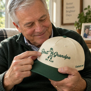 Best Grandpa By Par Snapback Hat - Embroidered Gift with Grandpa Golf Cap