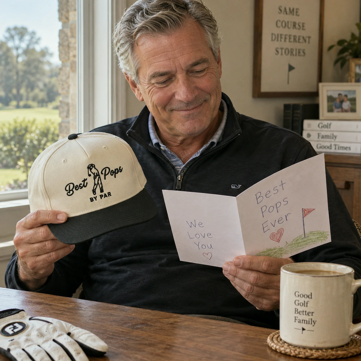 Best Pops By Par Snapback Hat - Embroidered Cap for Dad Grandpa Golf Gift