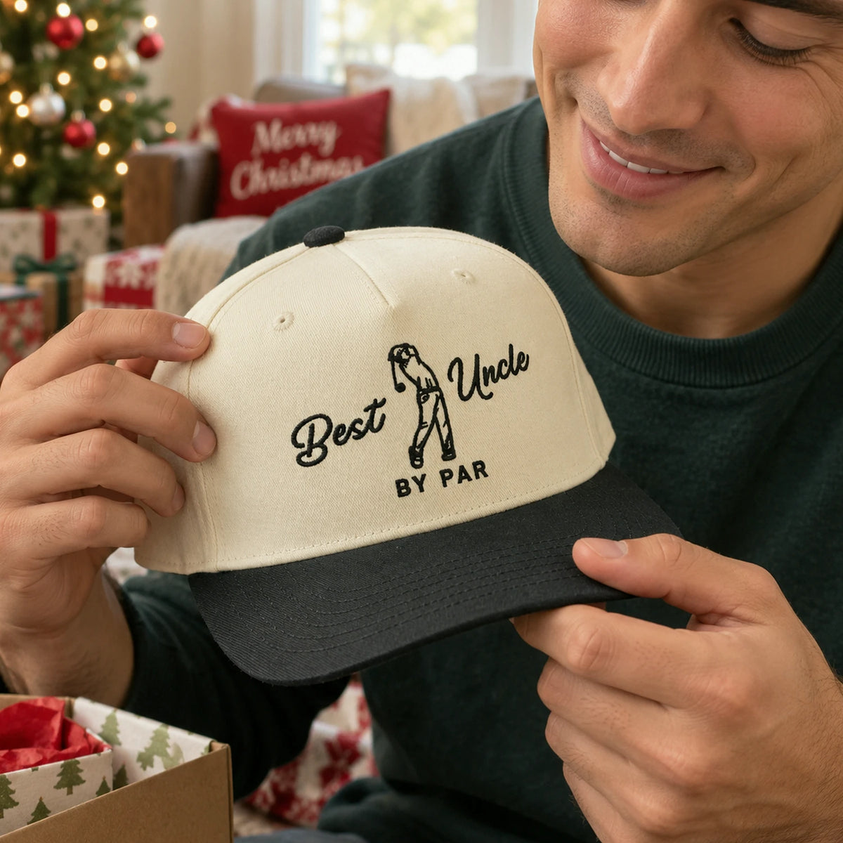 Best Uncle By Par Snapback Hat - Embroidered Cap for Uncle Golf Gift
