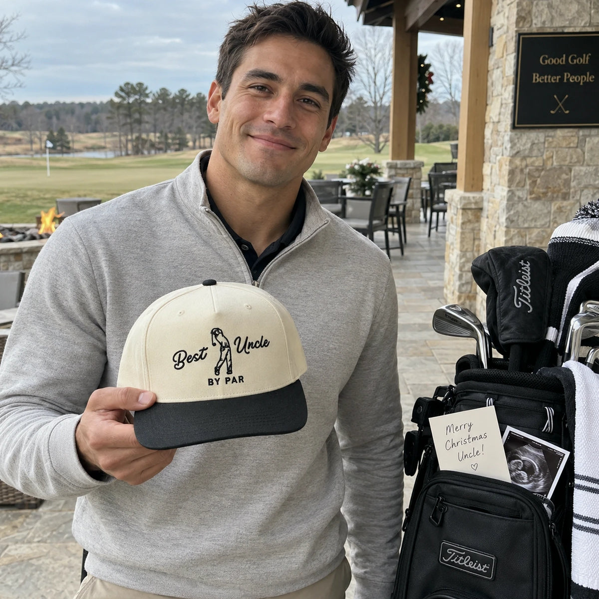 Best Uncle By Par Snapback Hat - Embroidered Cap for Uncle Golf Gift