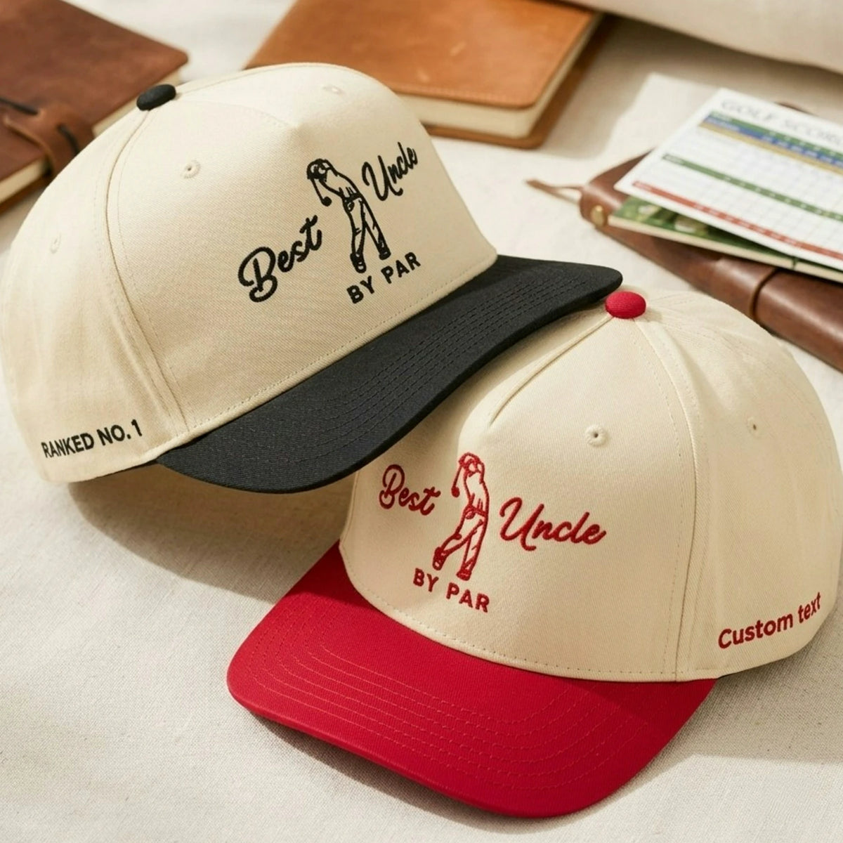 Best Uncle By Par Snapback Hat - Embroidered Cap for Uncle Golf Gift
