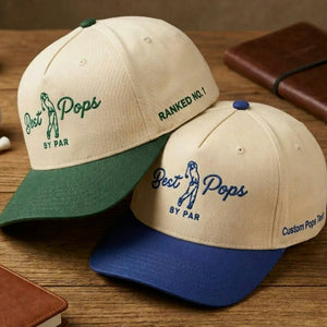 Best Pops By Par Snapback Hat - Embroidered Cap for Dad Grandpa Golf Gift
