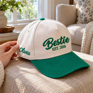 Bestie Snapback Hat, Matching Embroidered Bachelorette Party Cap, Girls Weekend Gift
