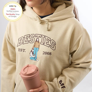Personalized Best Friend Sweatshirt, Custom Embroidered Portrait Photo Sweatshirt, Hoodie