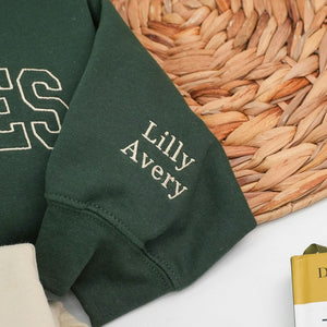 Personalized Besties Embroidered Sweatshirt, Matching BFF Gift with Names