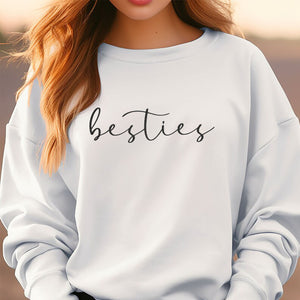 Custom Embroidered Besties Sweatshirt With Names On Sleeves