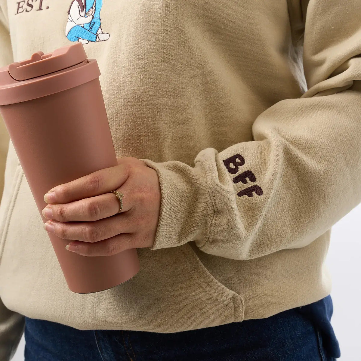 Personalized Best Friend Sweatshirt, Custom Embroidered Portrait Photo Sweatshirt, Hoodie