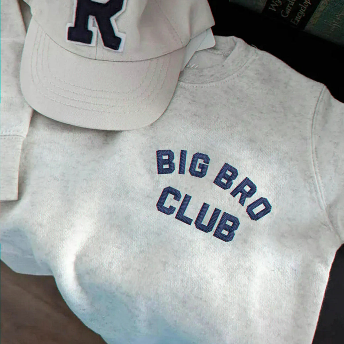 Heather embroidered toddler sweatshirt varsity look made for big bro