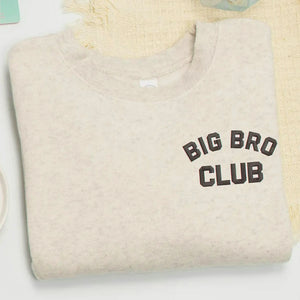 Embroidered Big Bro Club Toddler Sweatshirt for a New Big Brother