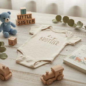 custom embroidered big brother baby bodysuit newborn sibling announcement outfit soft cotton baby onesie